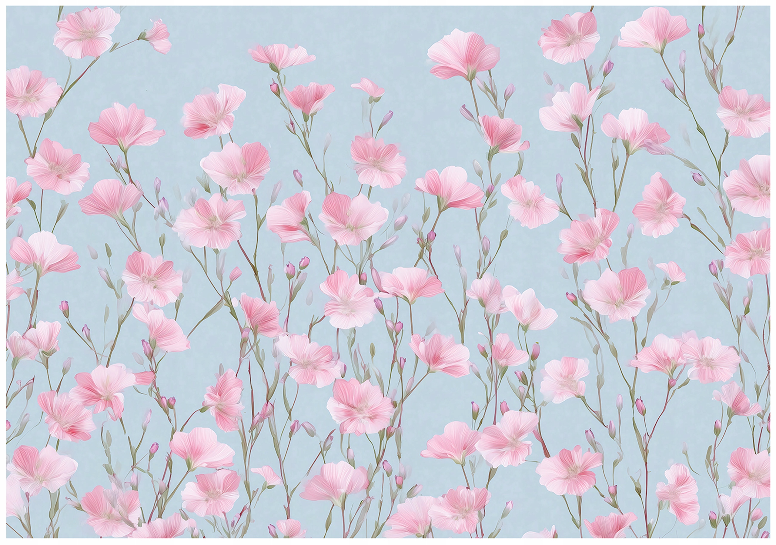 Fototapeta Růžové Květy Louka Tapeta Do Předsíně Obývacího Pokoje Kanceláře 250x175