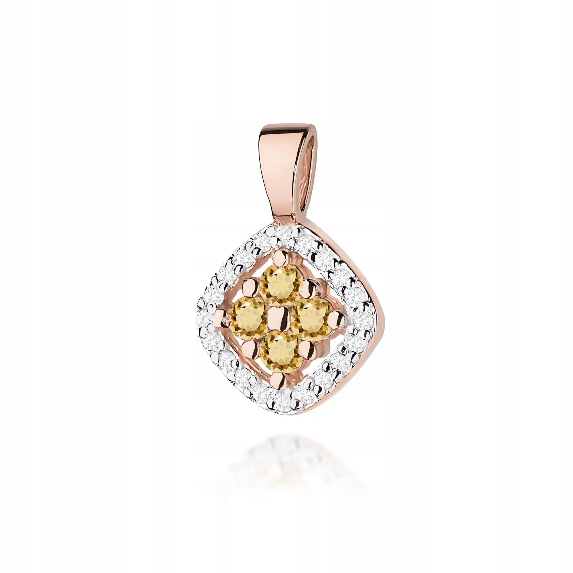 Přívěsek ze zlata 585 s diamanty růžové zlato elegantní od klenotníka 14kt