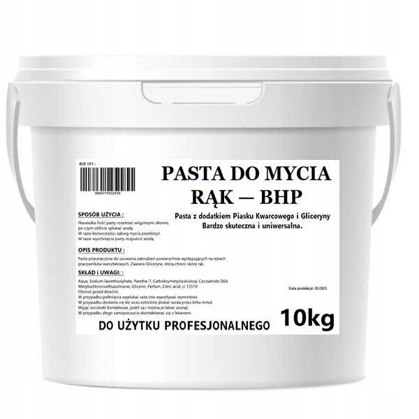 Mycí pasta na ruce Bozp 10 kg s přídavkem glycerinu pro silné znečištění