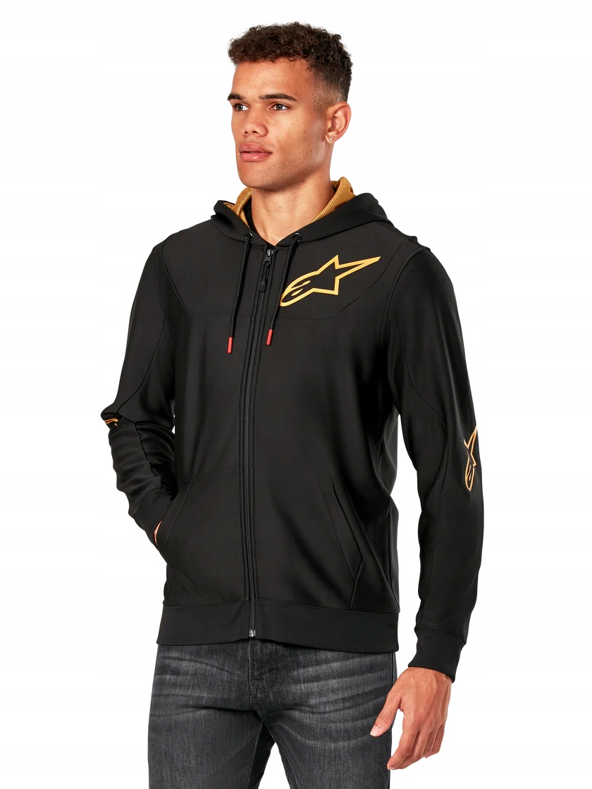 Mikina s kapucí Alpinestars Sessions V3 black/gold L