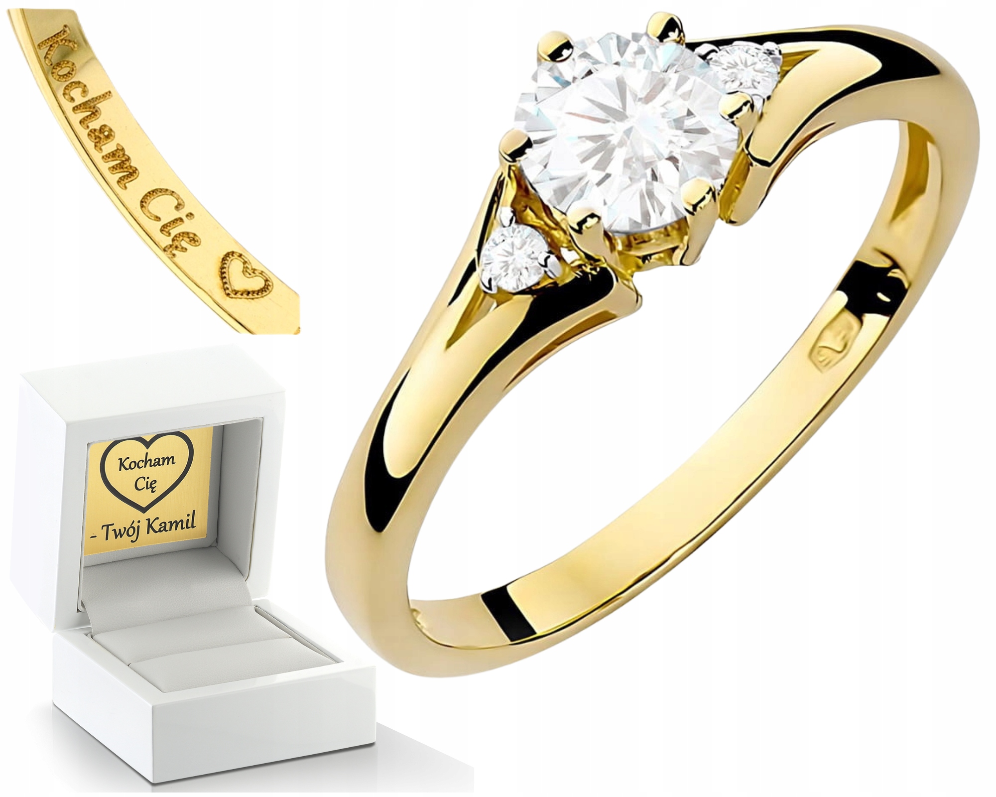 Zlatý Prstýnek S Laboratorním Diamantem Zlato 585 Moderní Dárek