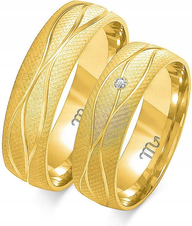 Zlatý svatba pro pár 14K 585 vel. 8 9 10, elegantní a stylový 14K