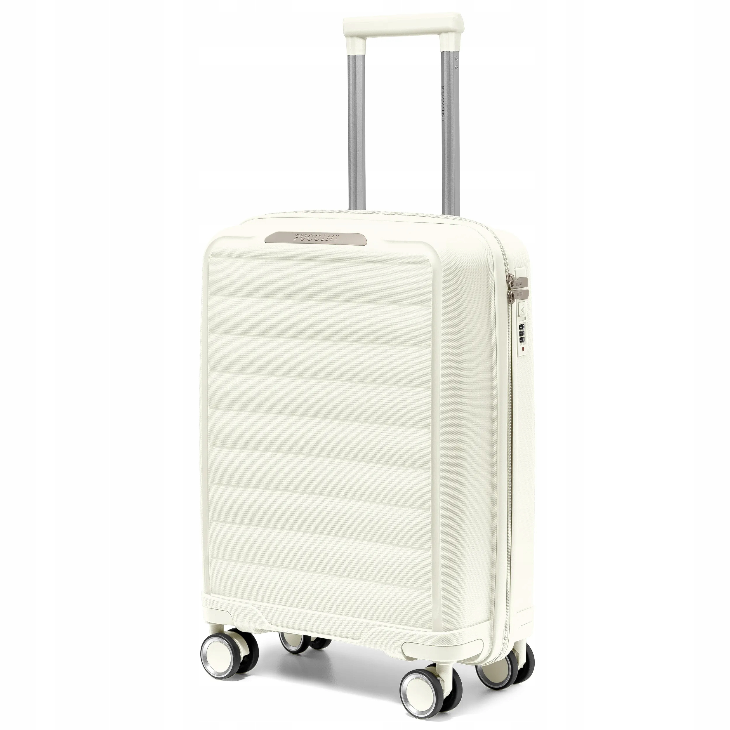 Puccini Walizka Kabinowa Podróżna 4 Kółka Polipropylen Biała PP030C-0