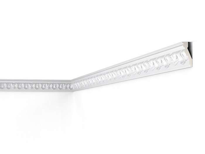 Gzymsová Lišta Stropní Faseta 6 cm S Ornamentací zdobená Tvrdá 2 m