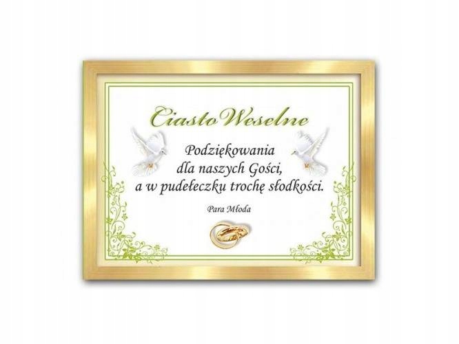 

Etykiety na ciasto weselne 25szt Ślub Wesele