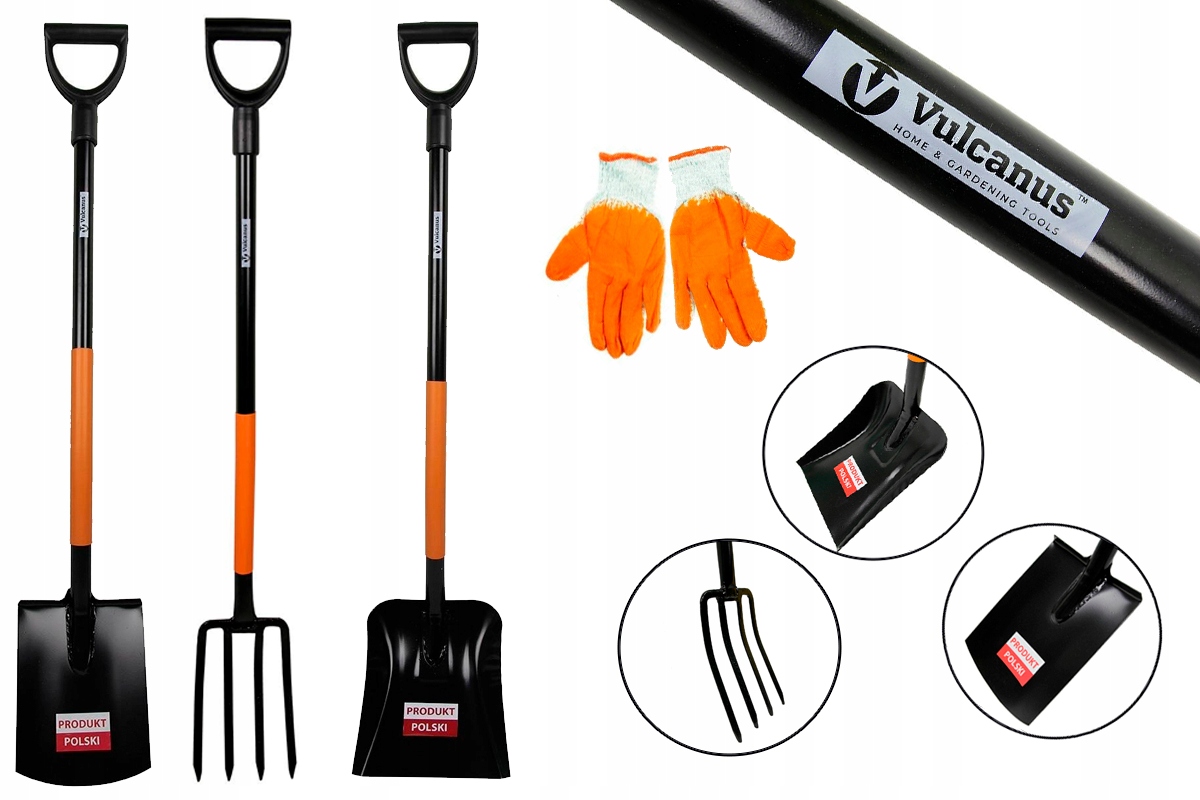 

Zestaw Metalowych Narzędzi Łopata Szpadel Widły