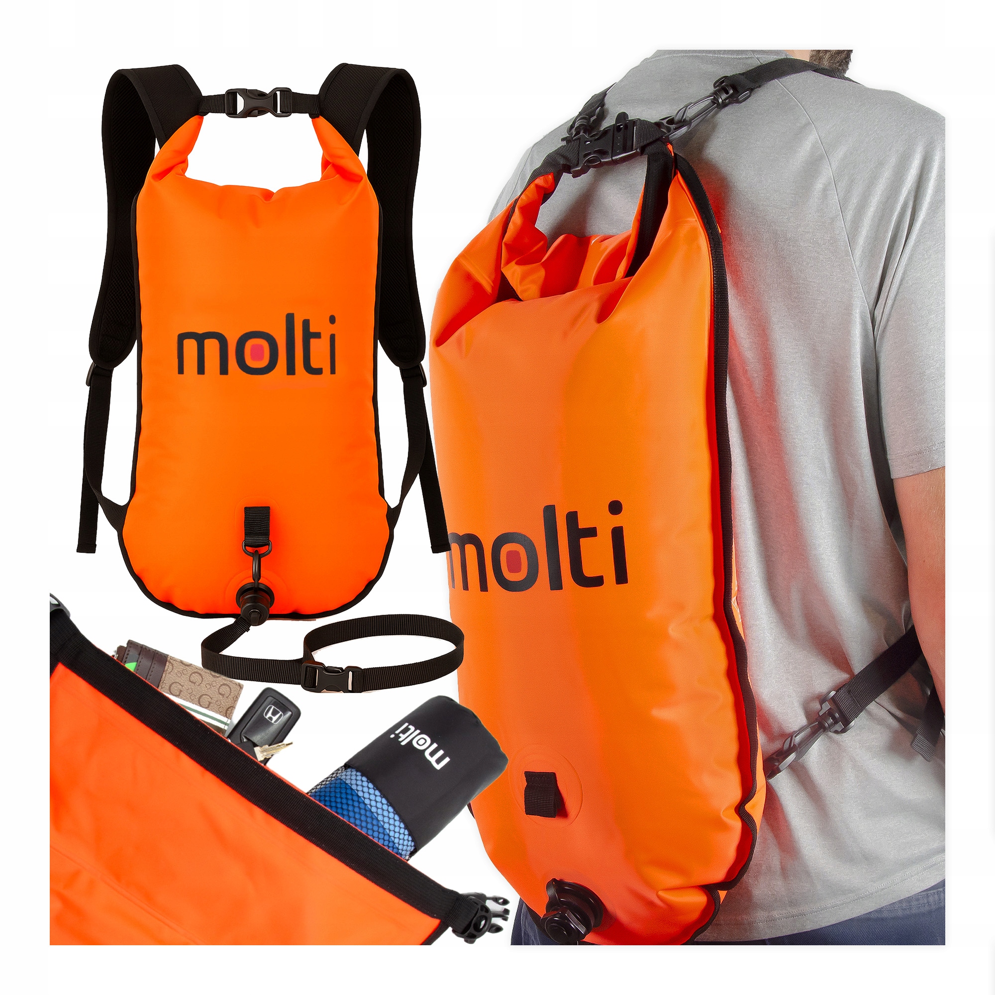 Zajišťovací Bójka Pro Plavání Batoh Nafukovací Bójka Suchá Kapsa Píšťalka