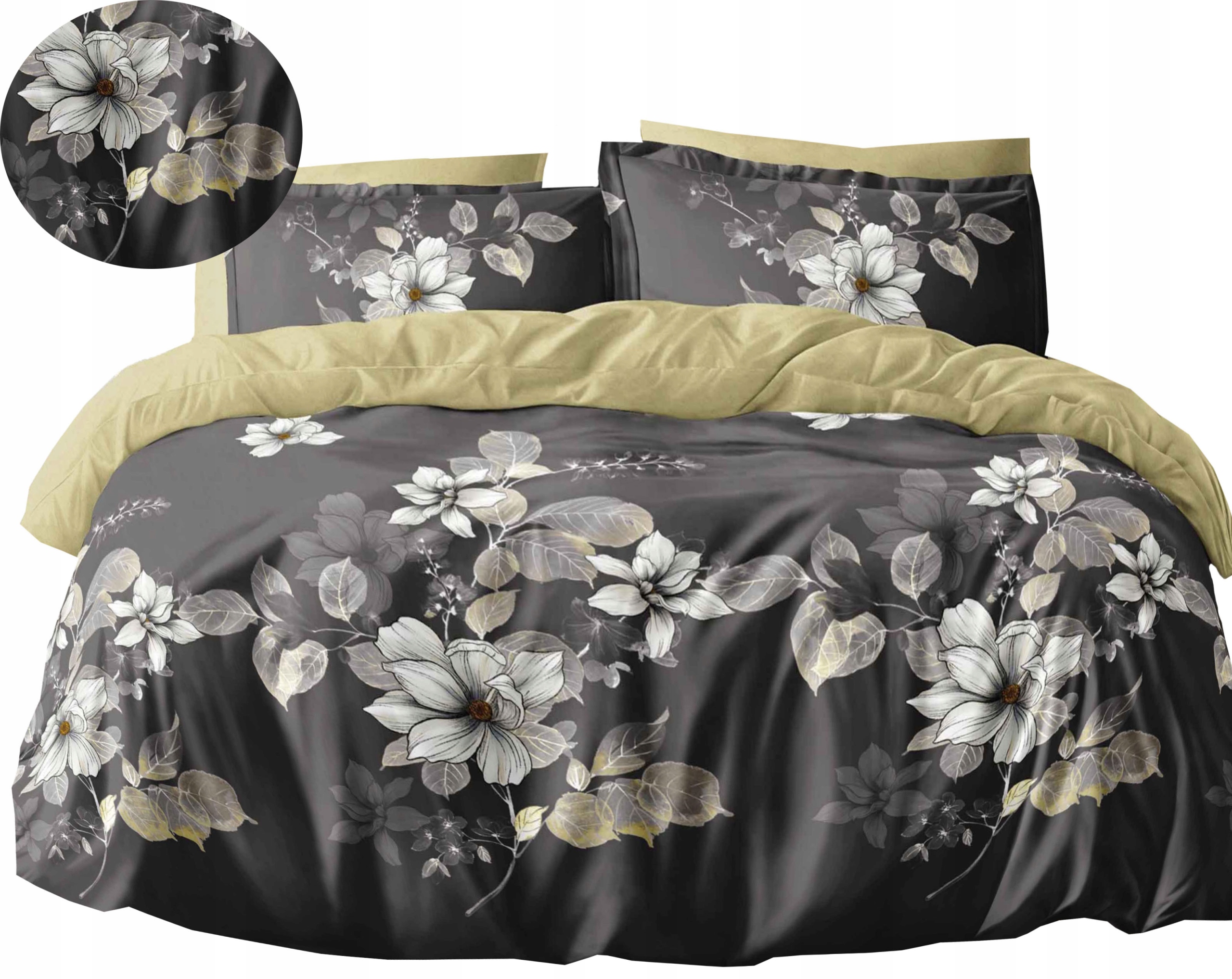 Povlečení Flanelové teplé 140x200+povlak Polsko, lístky, květiny