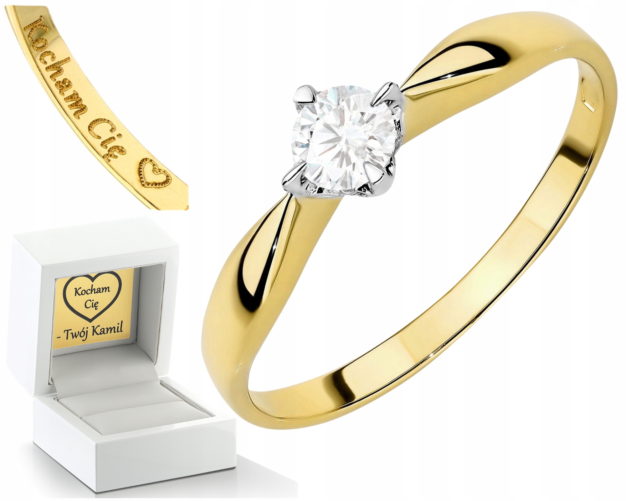 Minimalistický Prstýnek S Diamantem Lab Zlato 14K Drť 585