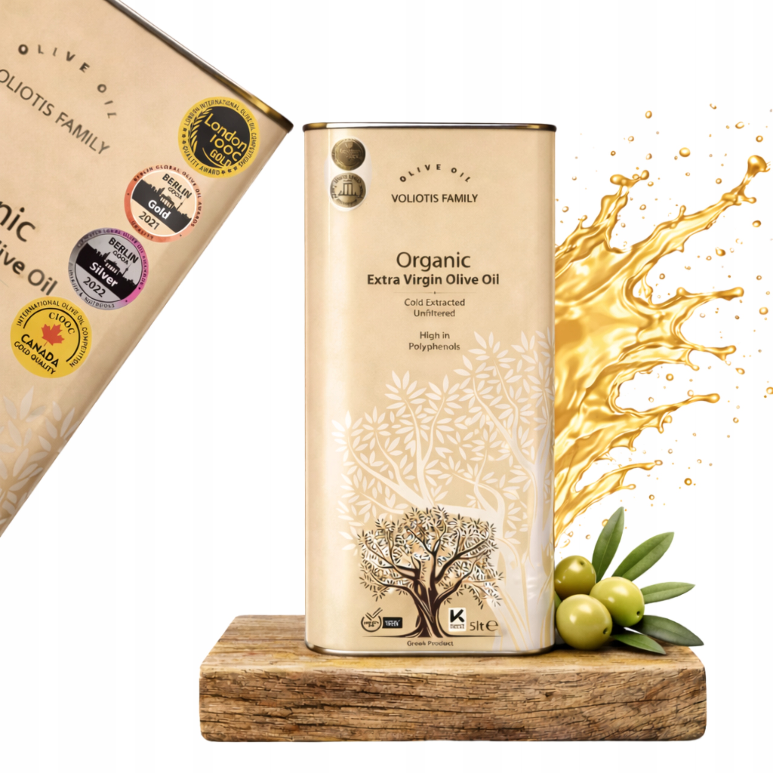 Levně Extra panenský olivový olej Bio 5L Řecký Nefiltrovaný 0,3% Sklizeň 2025/26