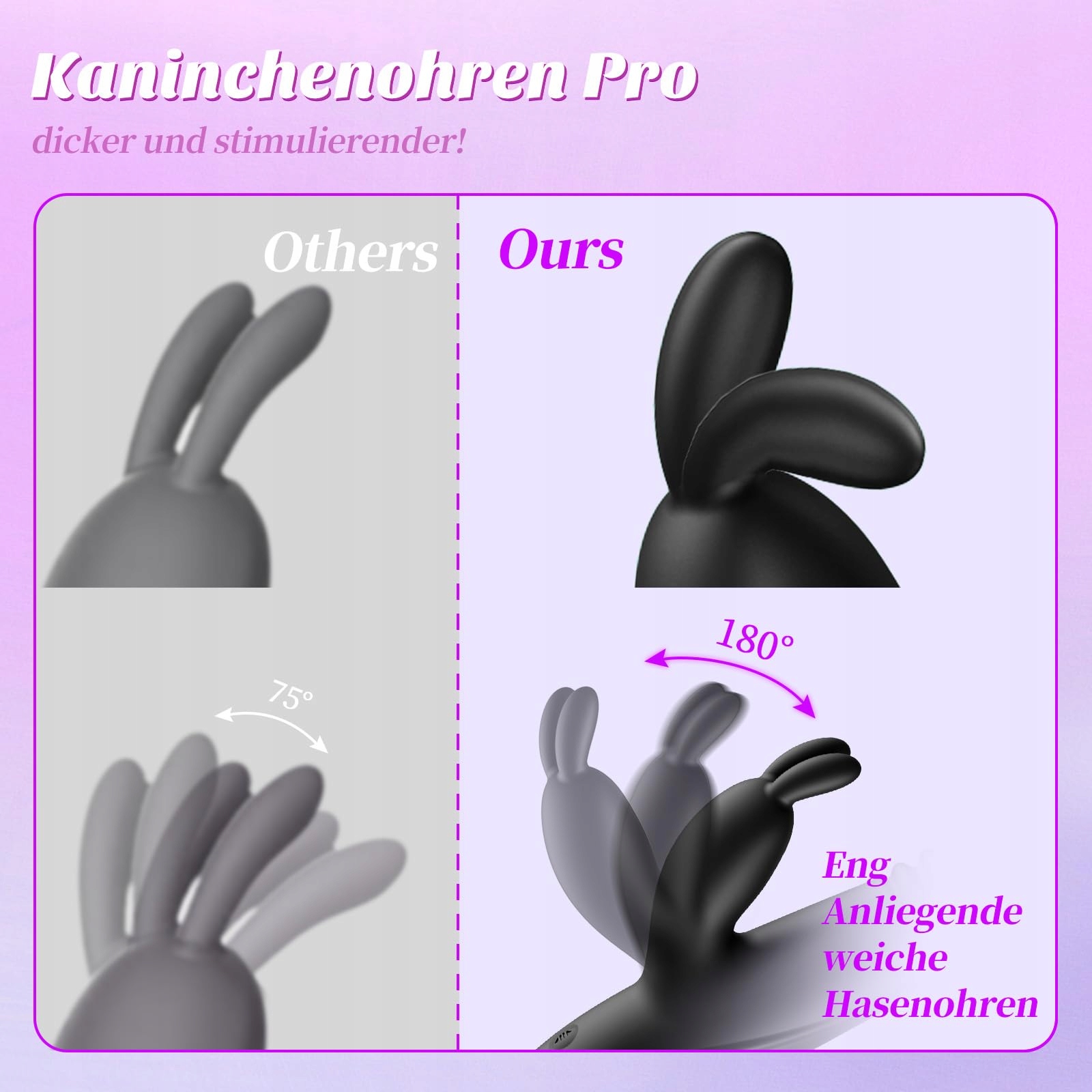 RABBIT VIBRATOR Dla Kobiet i Par Wibrator z Funkcją Pchnięcia G Punkt — miniatura 4