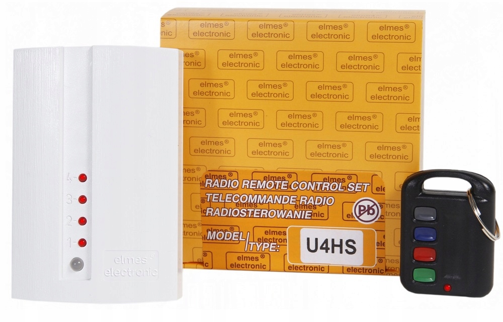U4HS ZESTAW KOMPLET RADIOLINII 4-KAN CZTEROKANAŁOWY BRAMA GARAŻ ALARM ELMES Marka Elmes