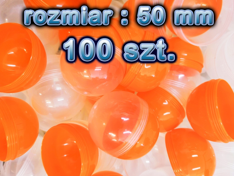 Kapsuła pusta 50mm Pomarańczowa piłka kulka 100szt kulka do losowania losy