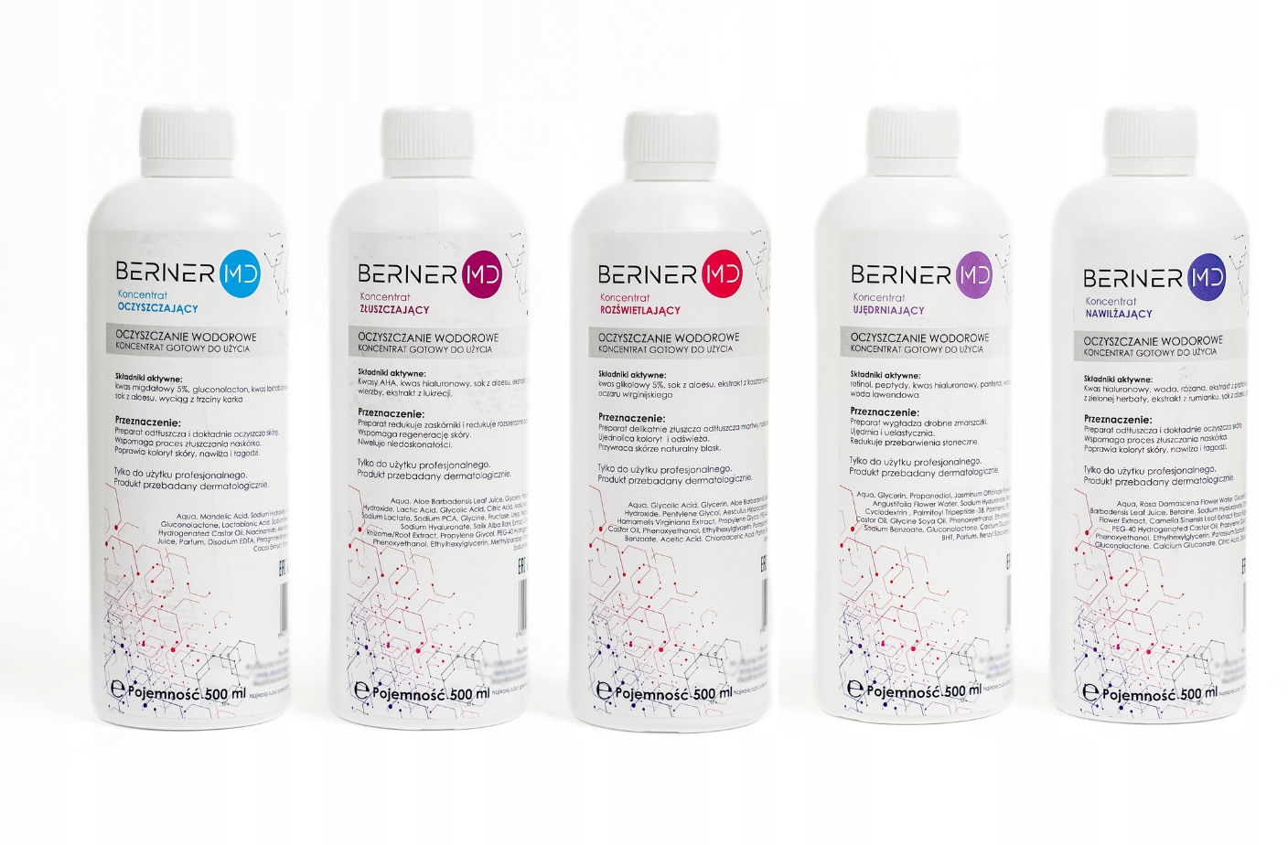 Zestaw do oczyszczania wodorowego 5x500 ml