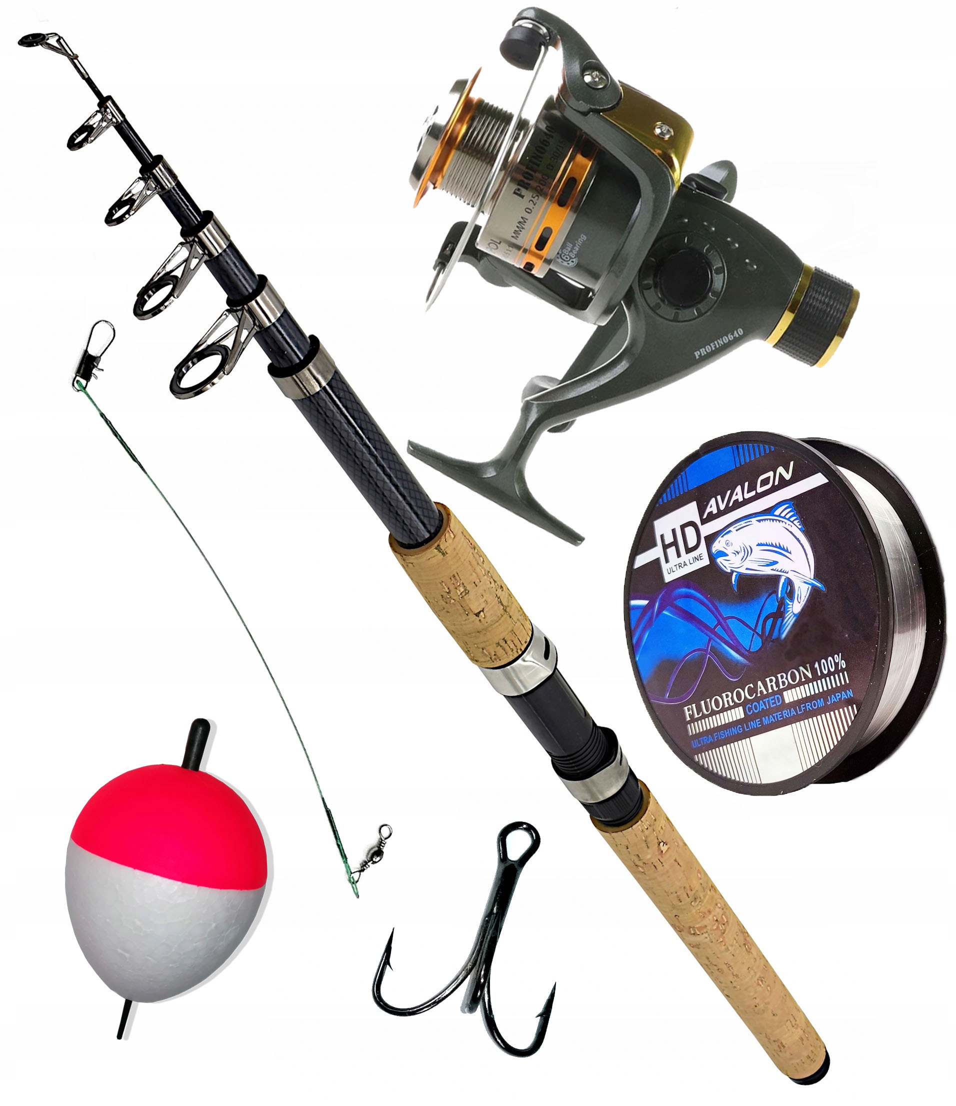 Sada Spinning na Živce Rybářský prut s navijákem štika