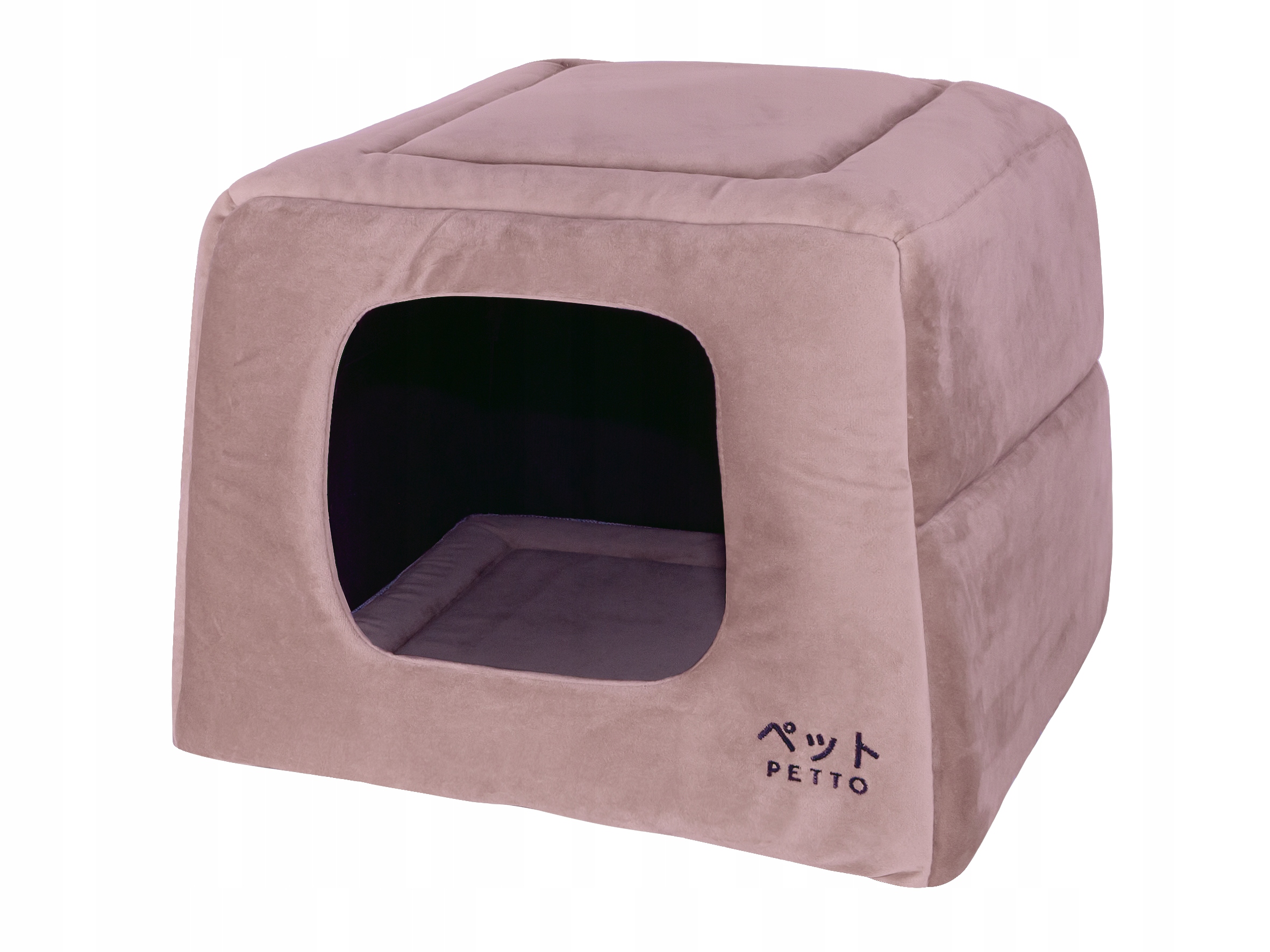 Levně Petto Domeček pelíšek 2v1 Uchi Velvet Tmavě růžový