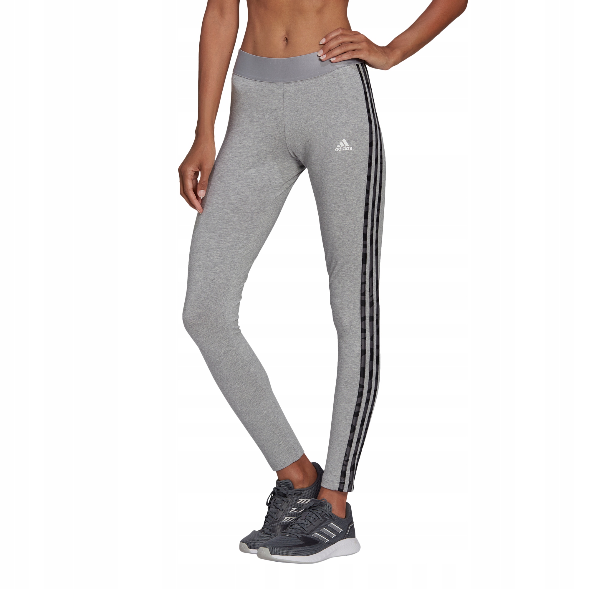Dámské legíny adidas Essentials 3-Stripes HE7016 šedé vel. L