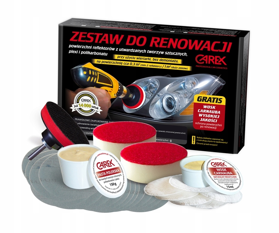 DUZY ZESTAW DO RENOWACJI REGENERACJI REFLEKTOROW