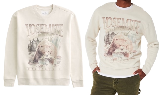 mikina Abercrombie Hollister L béžová Yosemite California