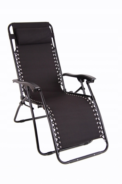 FOTEL LEŻAK OGRODOWY ROZKŁADANY RELAX CZARNY PATIO