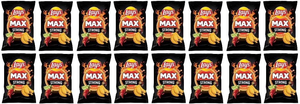 16x 190g Lay's Max Strong Chilli&Lime chipsy Karton