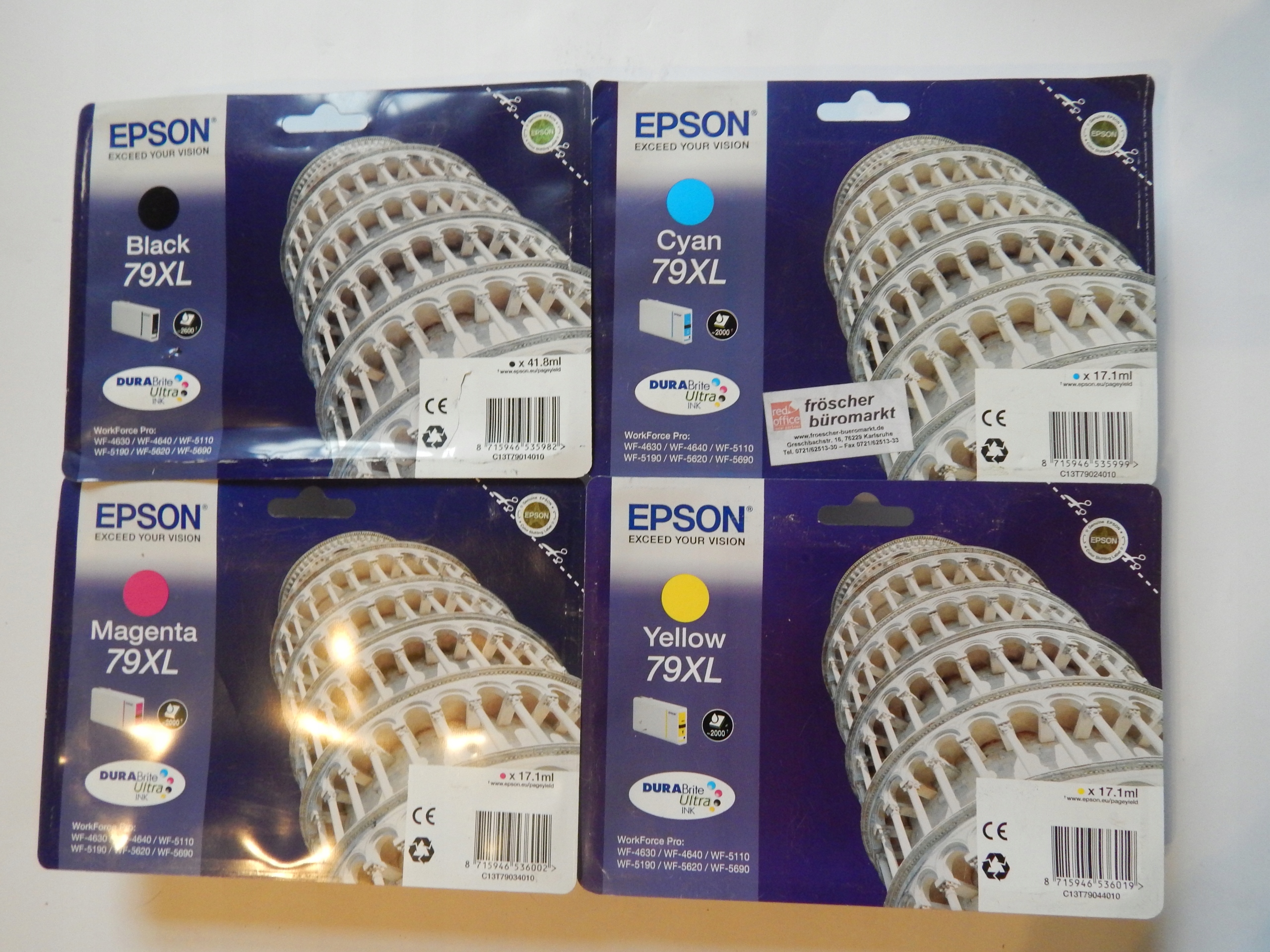 4 x atrament Epson 79XL, Cmyk, WF-4630 WF-5110 WF-5620, Komplet