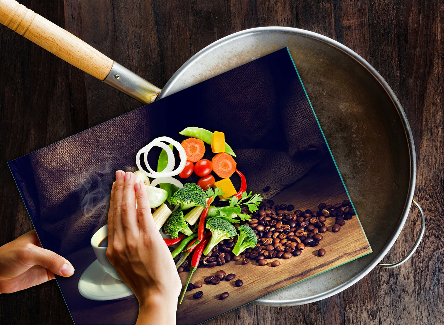 7w1 SZKLANA DESKA DO KROJENIA HARTOWANA 30x22 KAWA SZKŁO HARTOWANE Kształt prostokątny