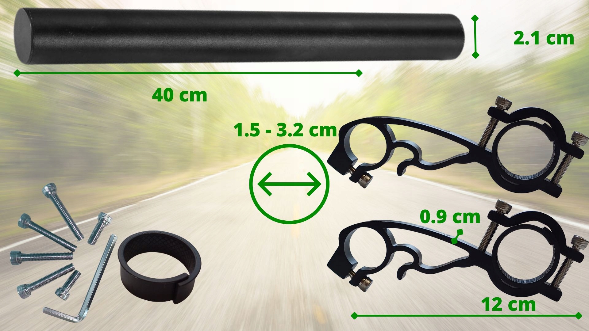 Przedłużka przedłużenie kierownicy uchwyt rowerowy adapter kierownicę 40cm Stan opakowania oryginalne