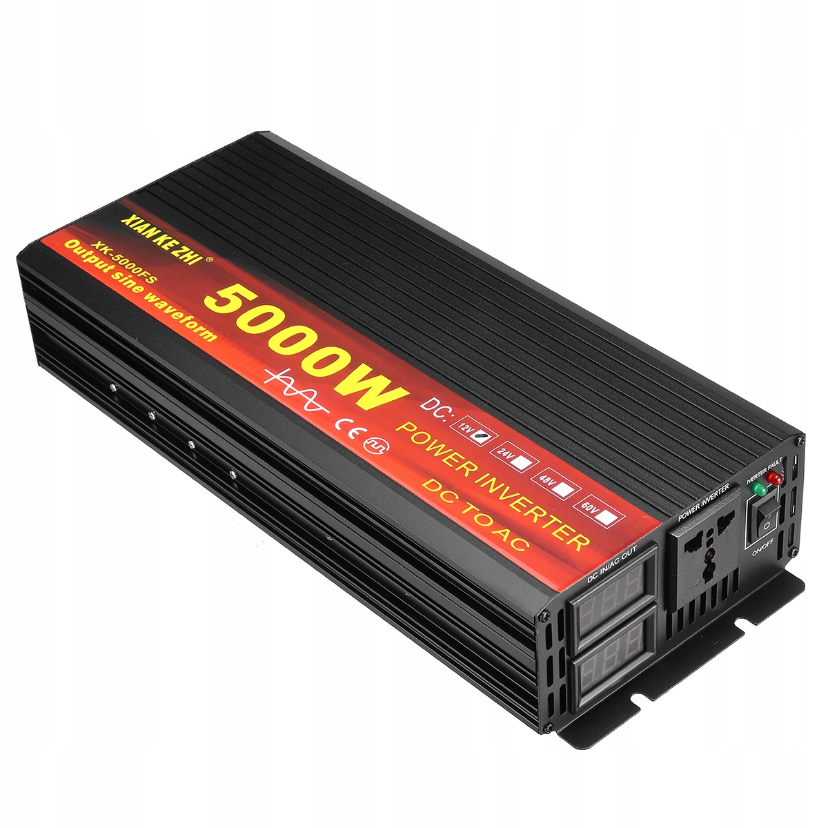 PRZETWORNICA DO AUTO 12V 220V 5000W CZYSTY SINUS Net power 5000 W