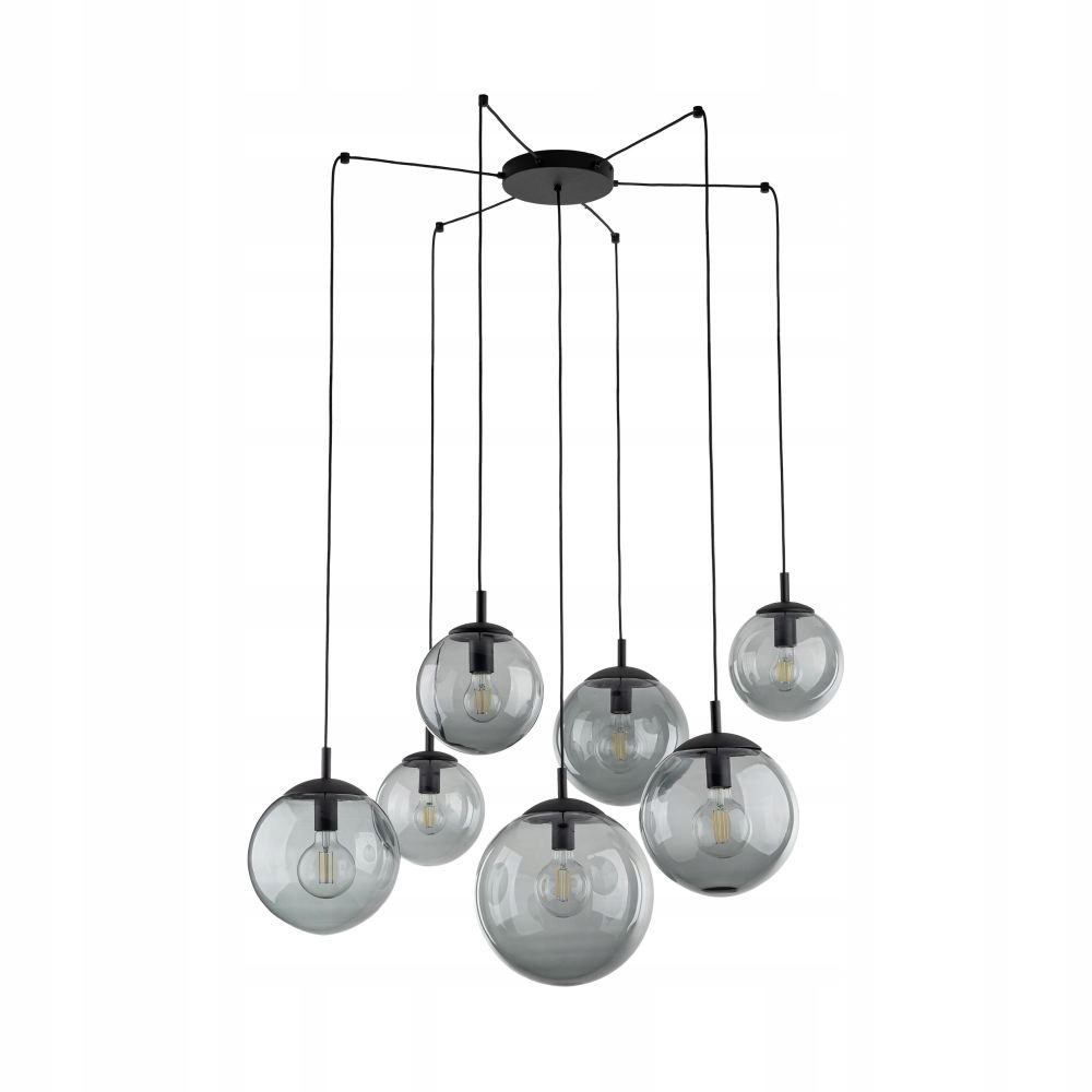 Závesná lampa dymové sklenené pavúčie gule Esme Graphite 5385 Tk Lighting