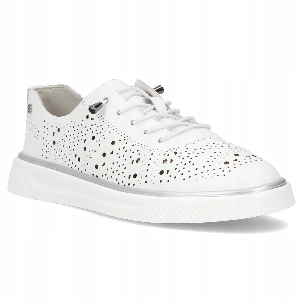 Buty damskie półbuty płaskie skórzane Filippo lekkie ażurowe r.39