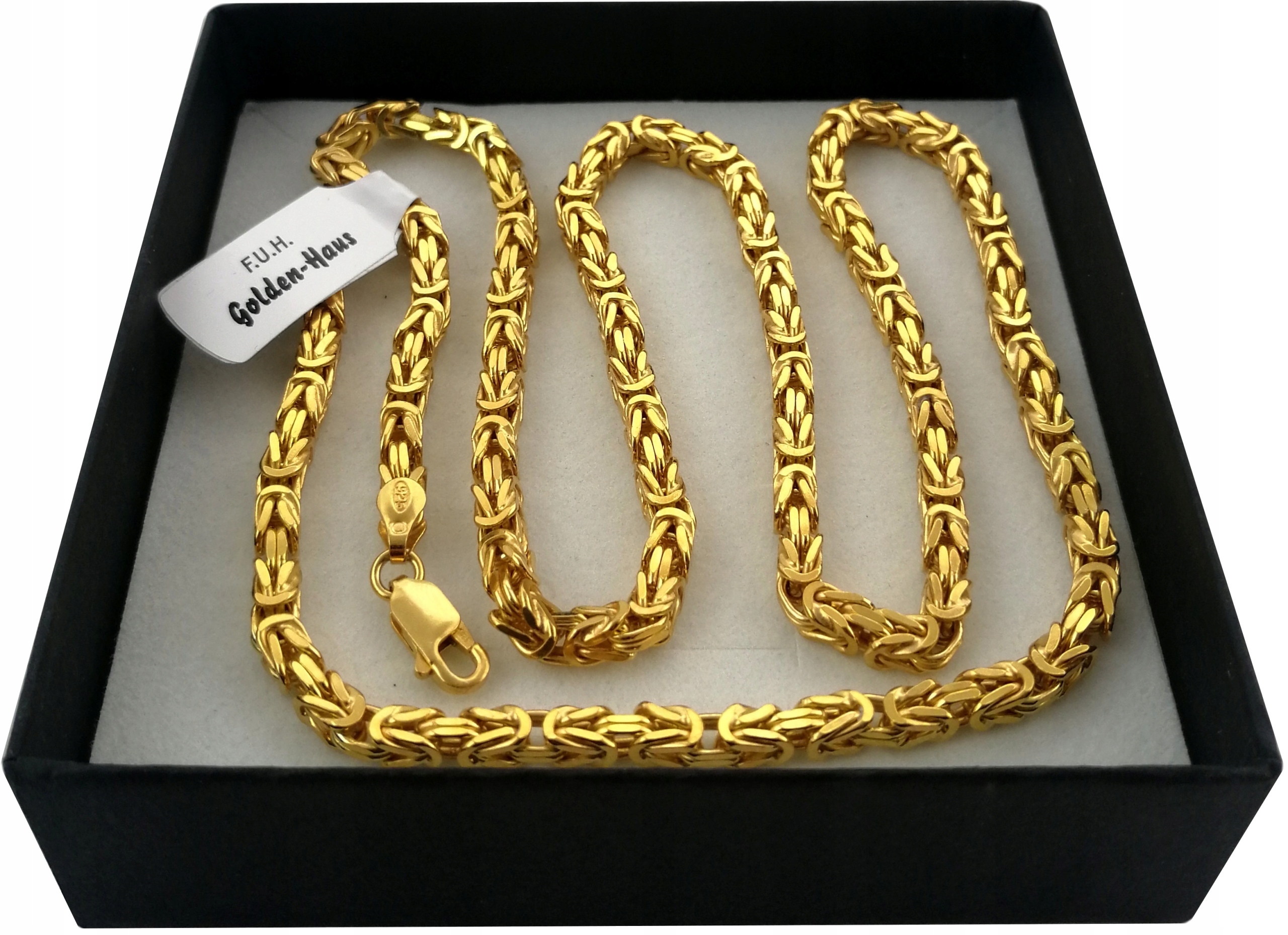 

Luksusowy Łańcuszek Królewski 55 CM Srebro + Złoto