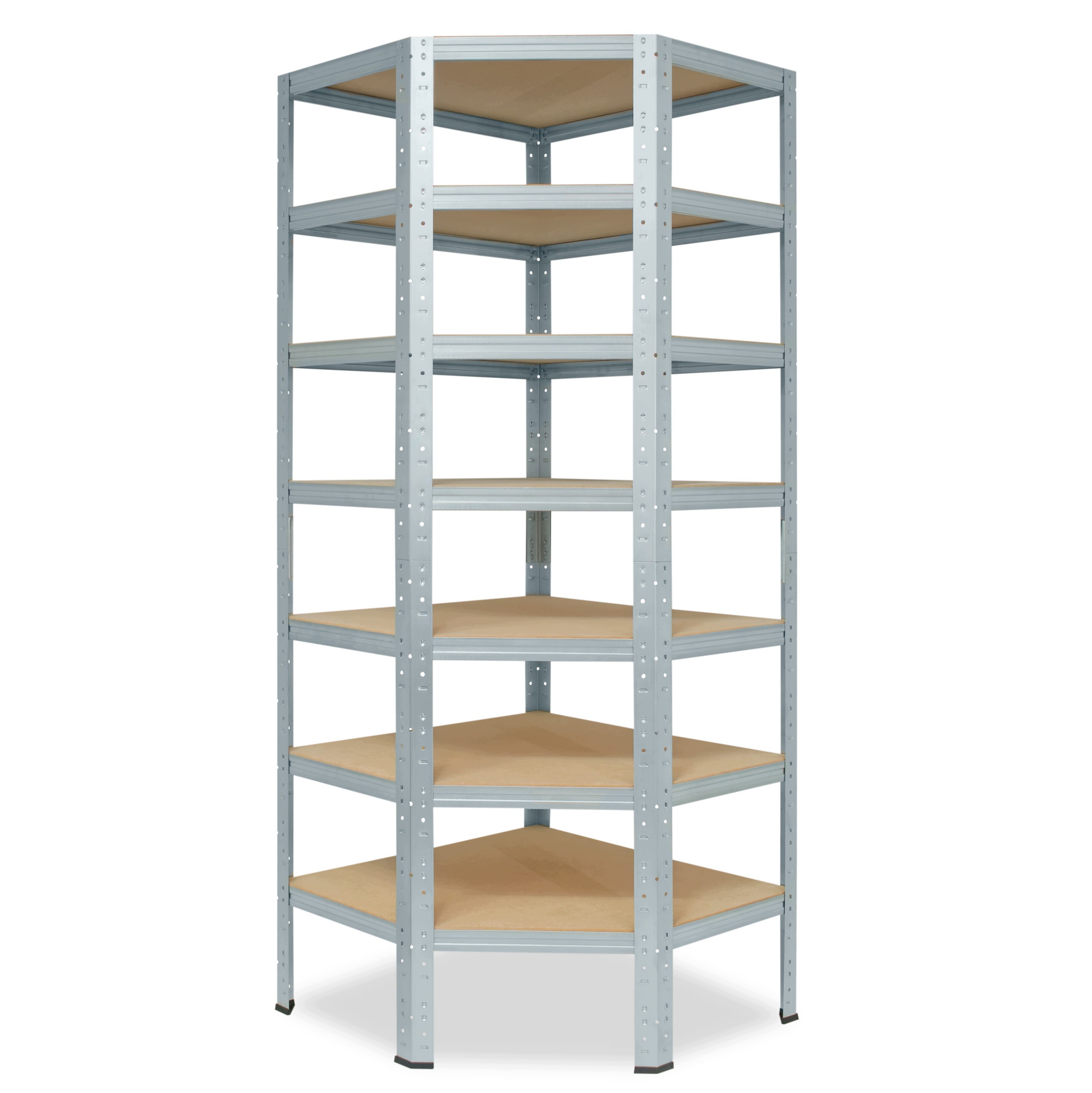shelfplaza Home 230x90x60 cm regał narożny ocynkowany z 7 półkami