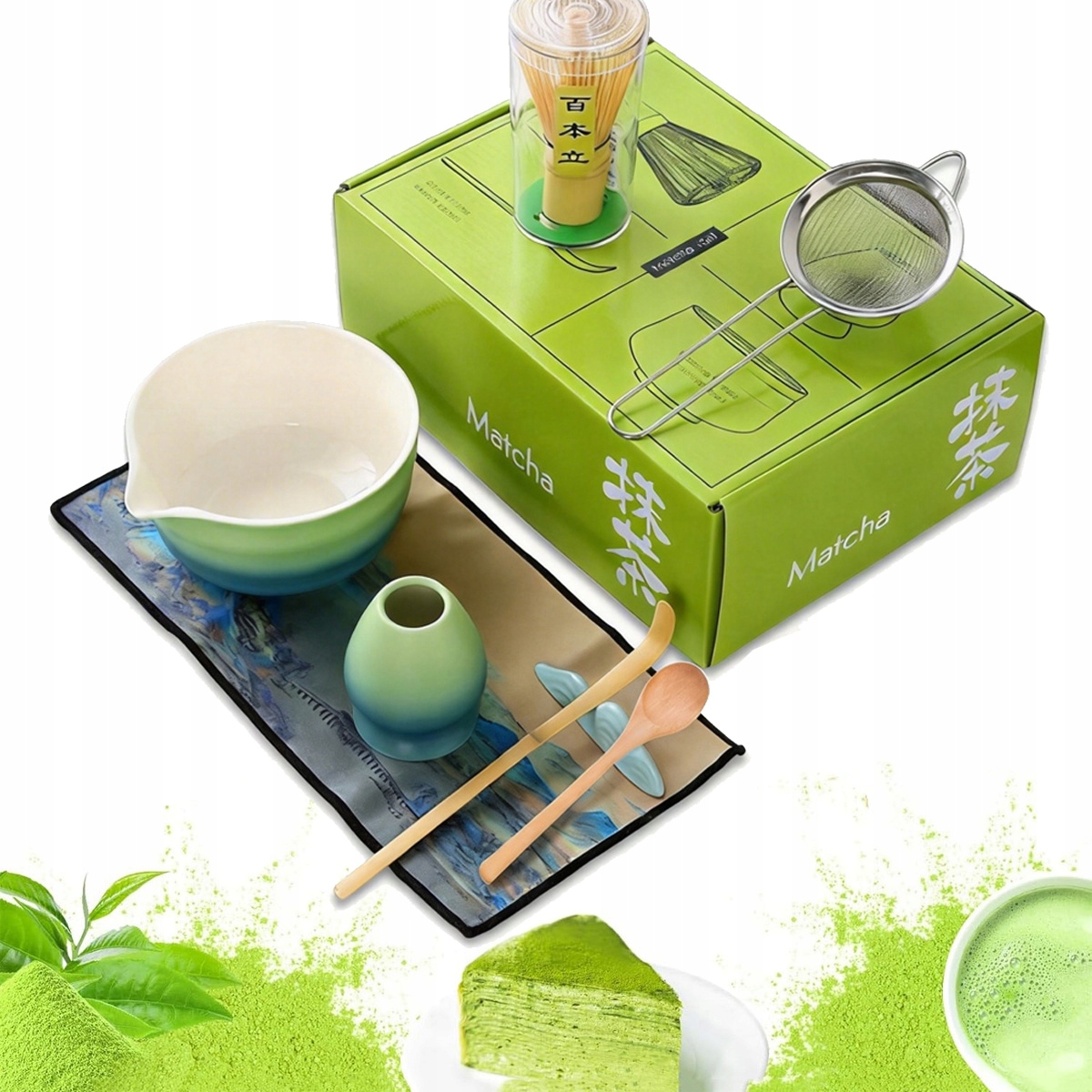 Levně Matcha Ceremoniální Sada 8 Ks S Miskou A Gradientními Doplňky