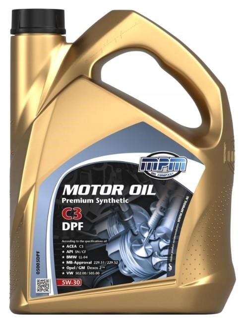 Motorový olej Mpm Premium C3 Dpf 5W-30, 5 l