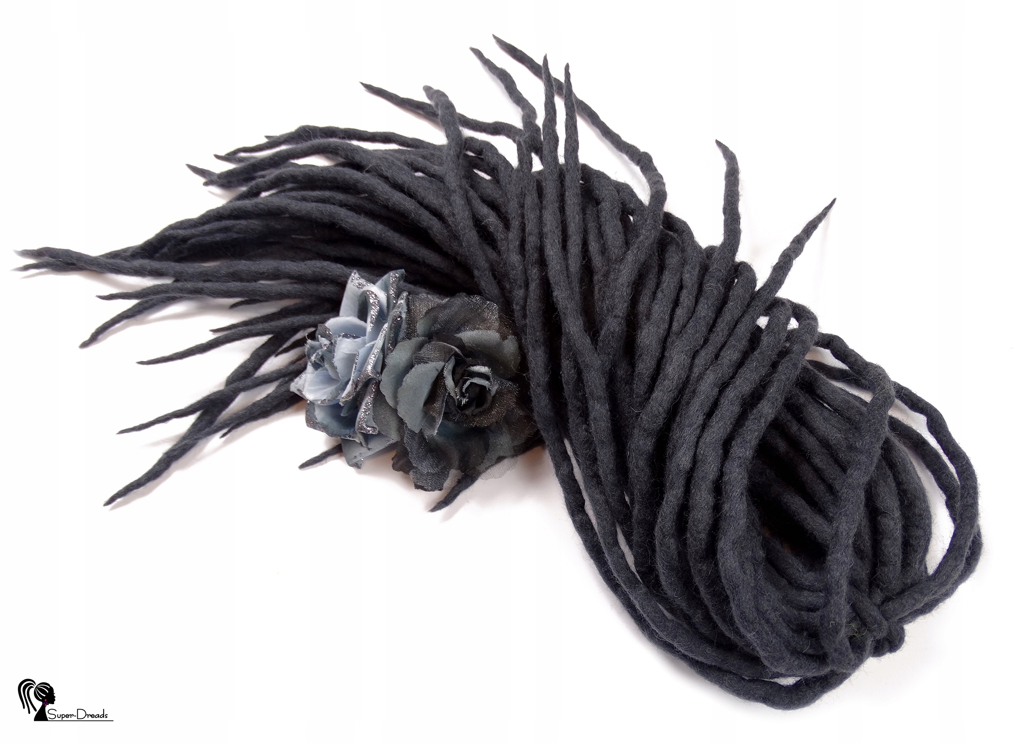 Dredloky Dredy vlněné, ručně vyráběné, šedé, Majestátní Soumrak, 40 kusů