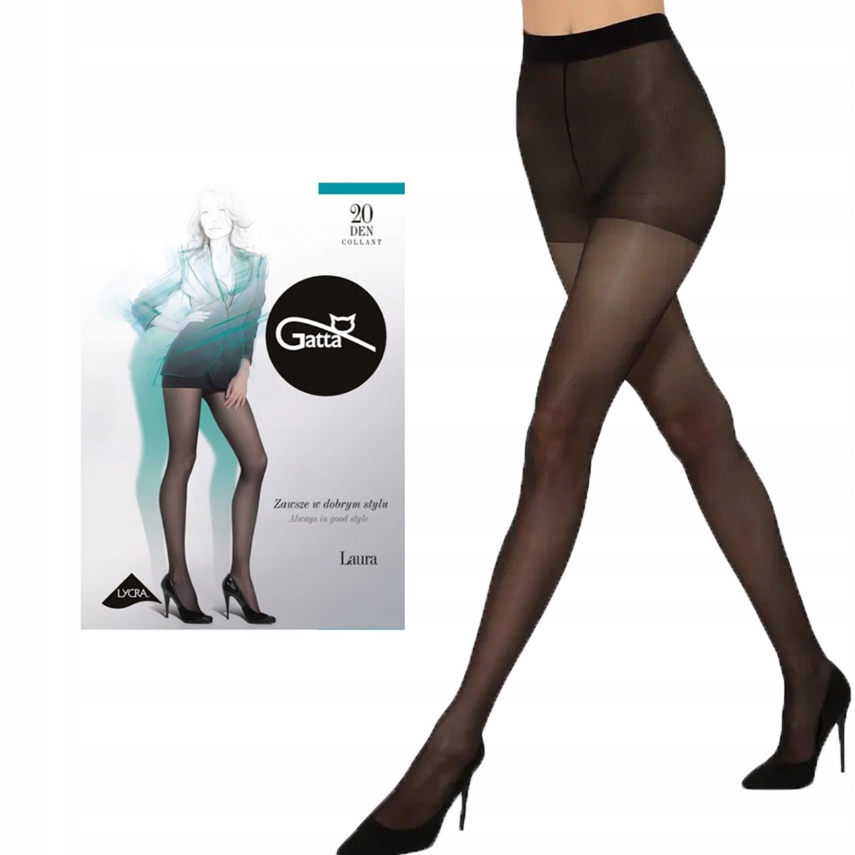 Rajstopy Gatta Laura 20 den lycra 3-M czarne Marka Gatta