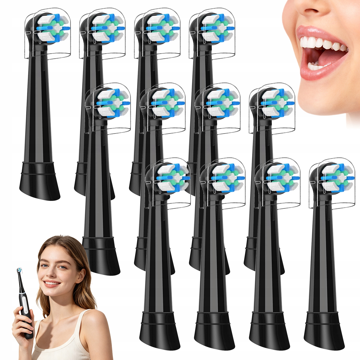 Zaokrąglone Główki Szczotkujące Do Szczoteczki Oral-b Io 12 Sztuk