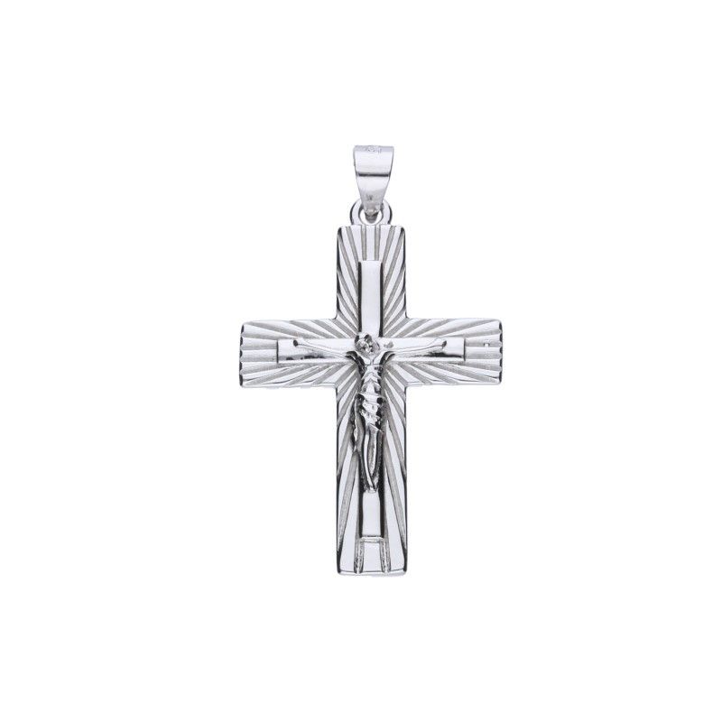 Elegantní stříbrný přívěsek Křížek s Ježíškem 925 Rhodiovaný 21x29mm 2.61g