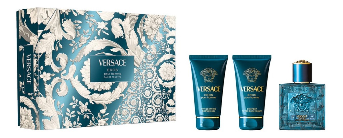 Versace Eros Pour Homme sada toaletní voda balzám po holení gel