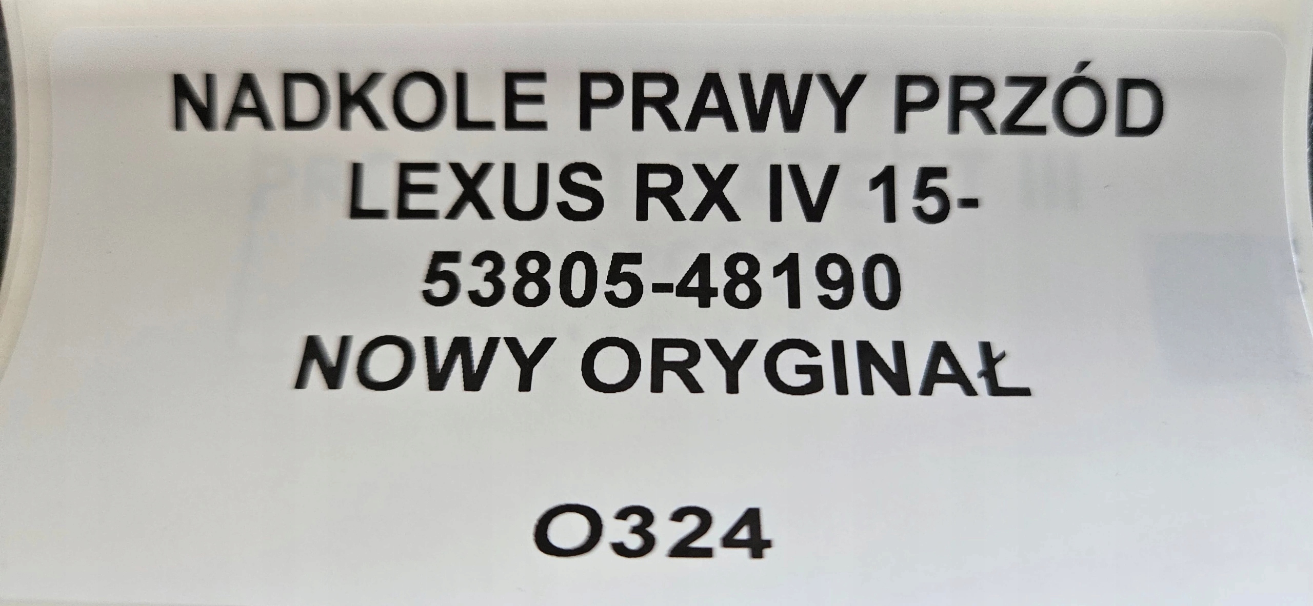 NADKOLE PRAWY PRZÓD LEXUS RX IV 2015- 53805-48190 Producent części Lexus OE
