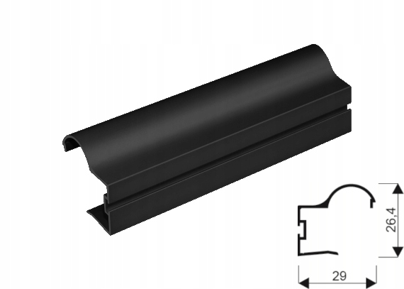 SEVROLL Rączka - Profil pionowy Focus 18 IIC RAL czarny MAT-2,70m