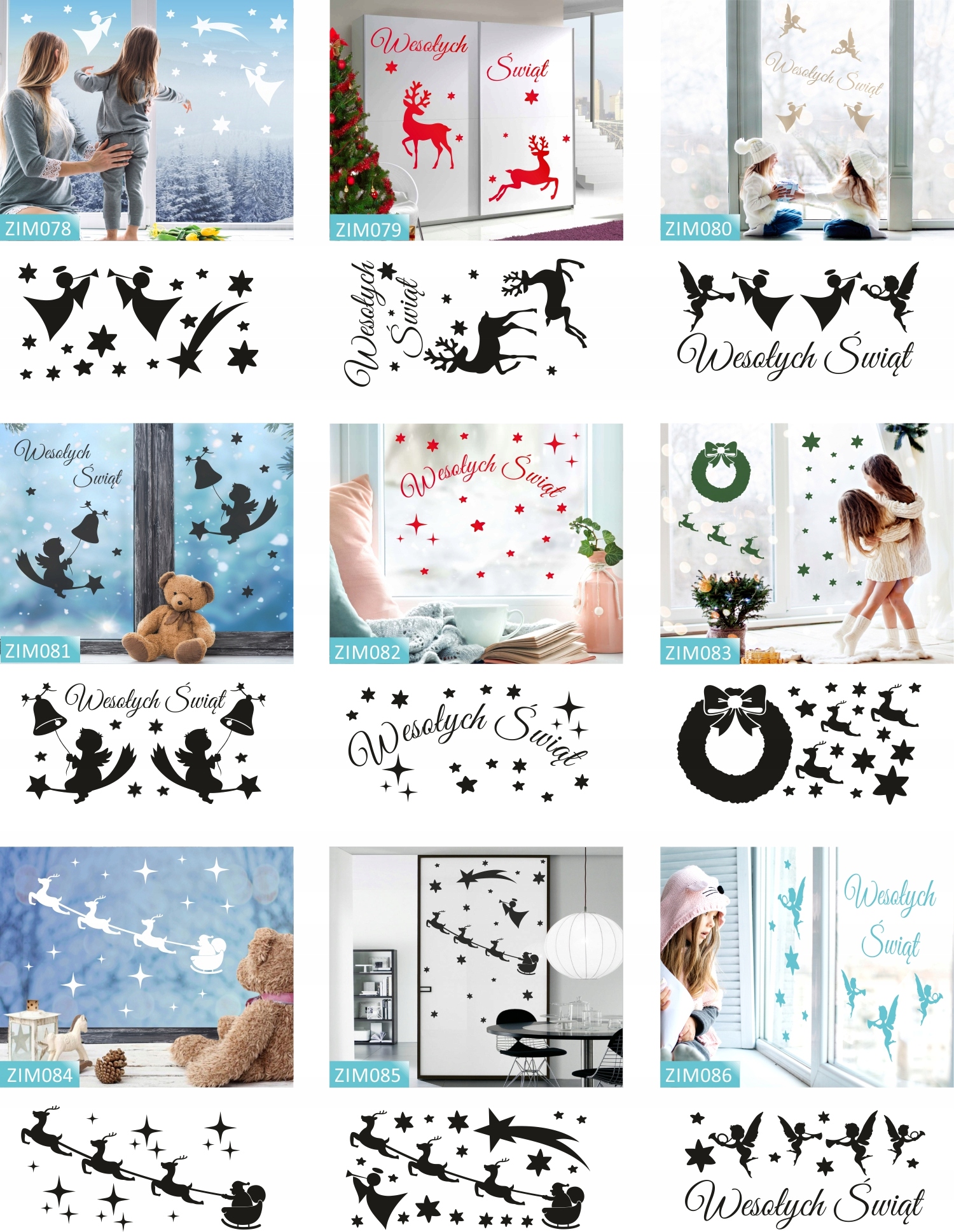 NAKLEJKI ŚWIĄTECZNE NA WITRYNY SKLEPOWE OZDOBY ŚWIĄTECZNE DO SKLEPU ŚWIĘTA Rodzaj naklejka