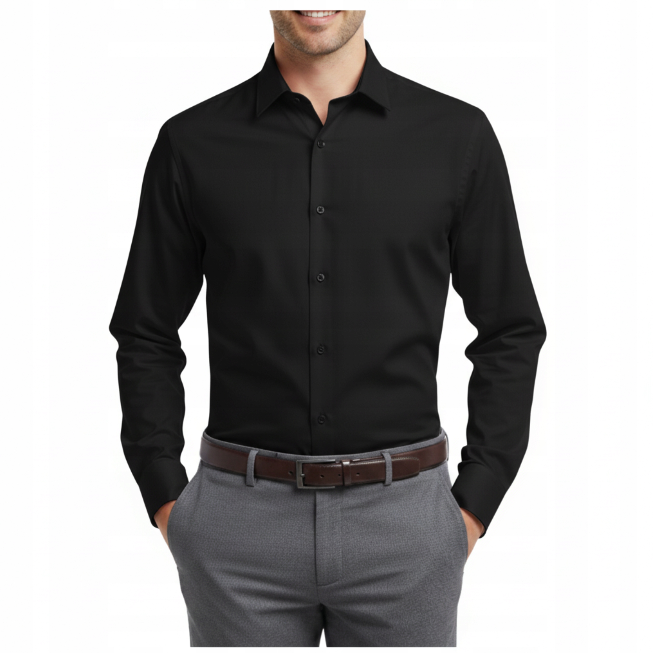 Koszula Męska Czarna Regular Gładka Biznesowa Espada rozmiar XL 43/44