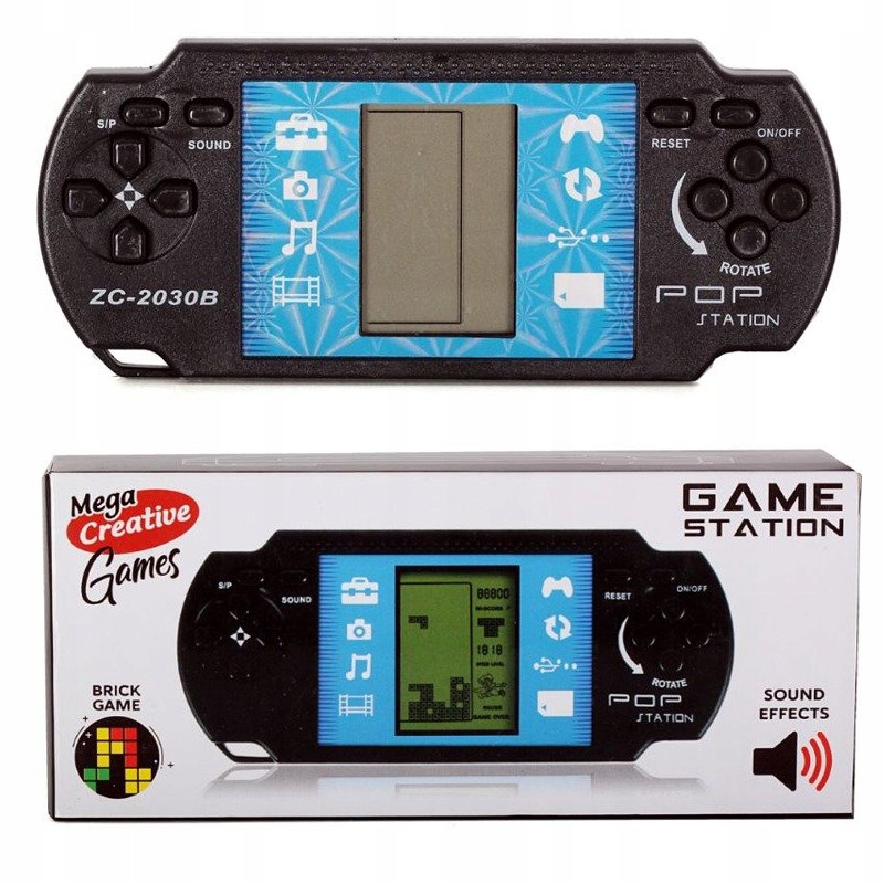 

Gra elektroniczna konsola przenośna tetris czołgi