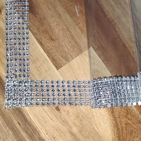 OBRUS CERATA bezbarwna BIEŻNIK DEKORACYJNY CYRKONIE PROMOCJA SZYTA Marka bez marki