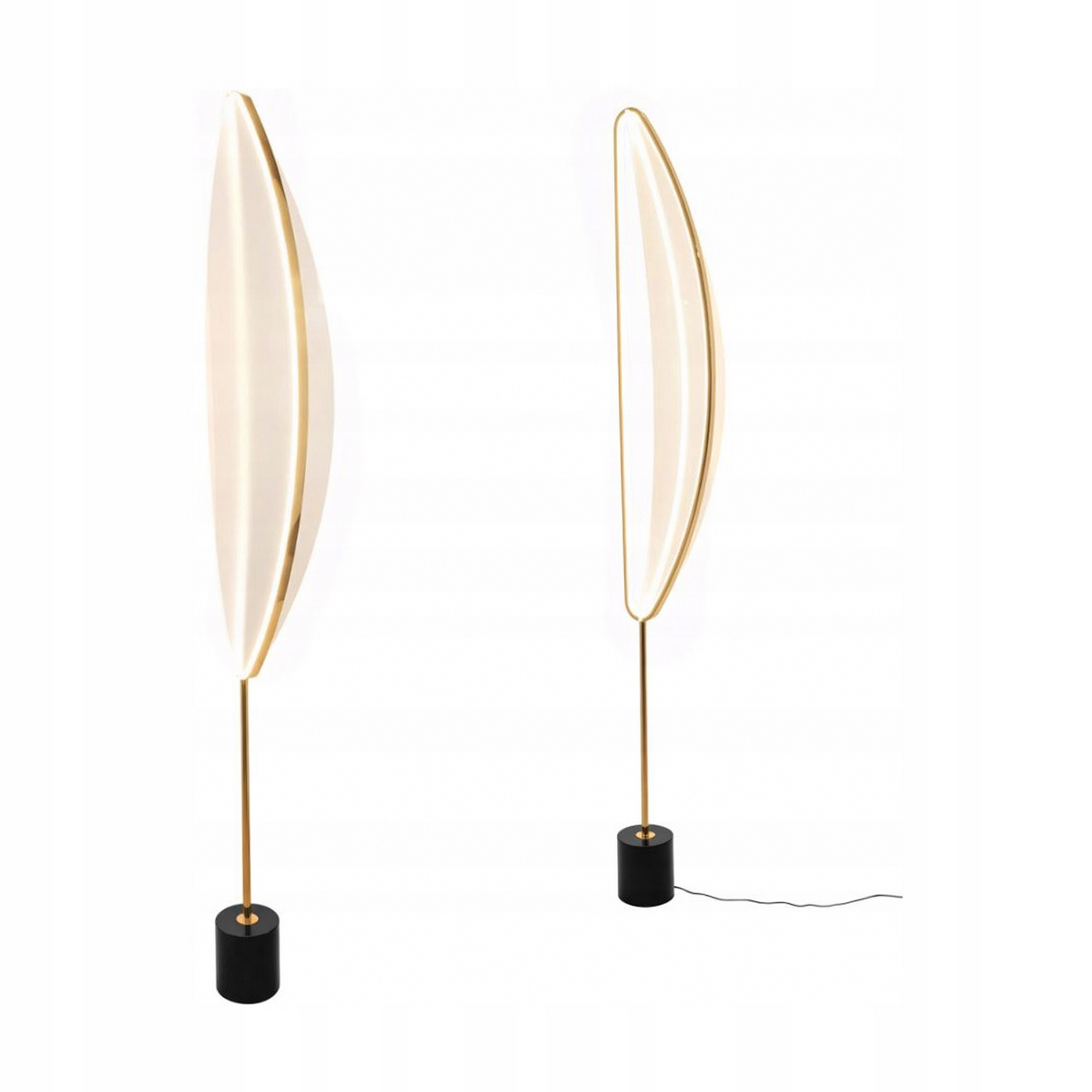 Stojacia podlahová lampa Zlatá Čierna Led Štíhla do obývačky