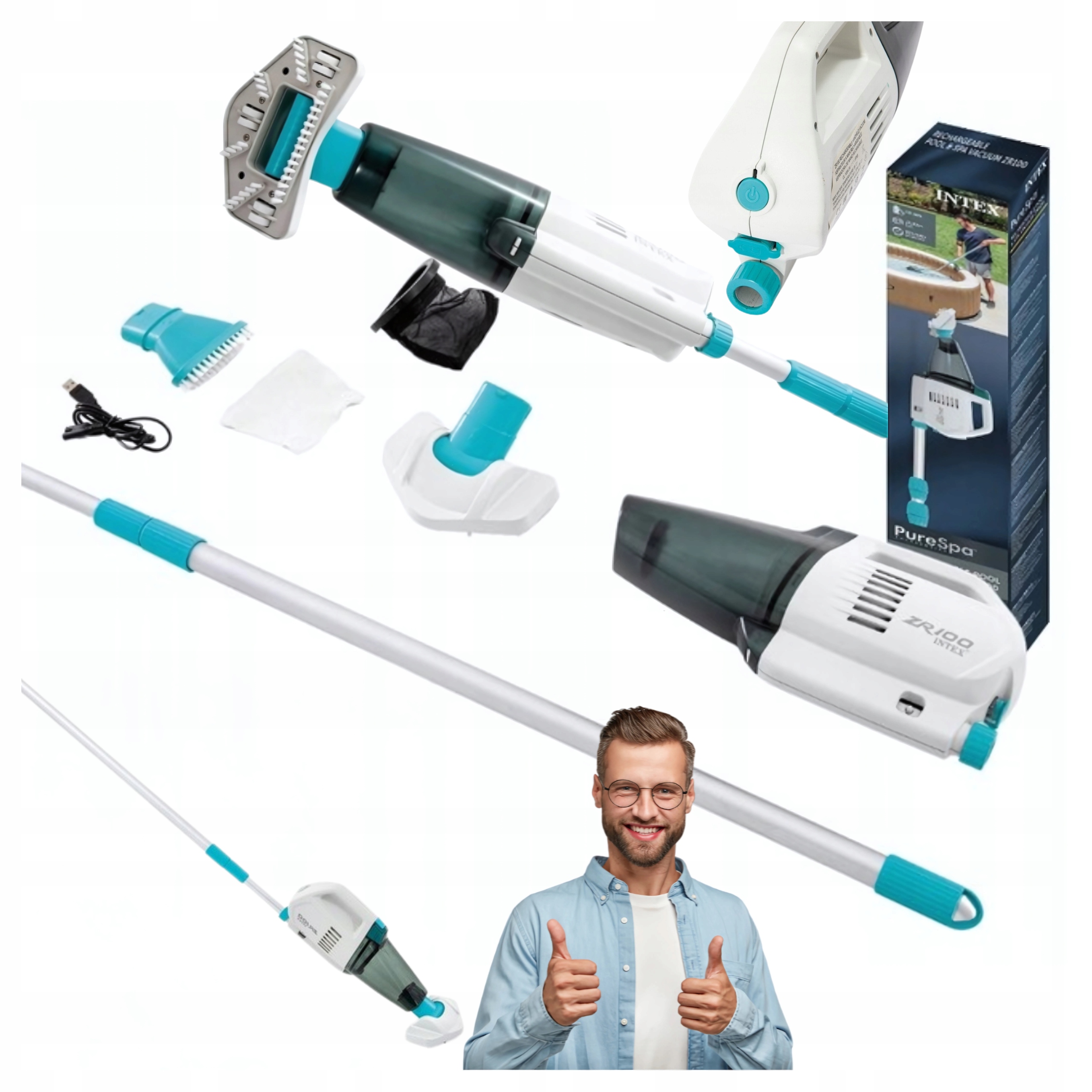 Bezprzewodowy akumulatorowy odkurzacz do basenu Ręczny Odkurzacz Basenowy