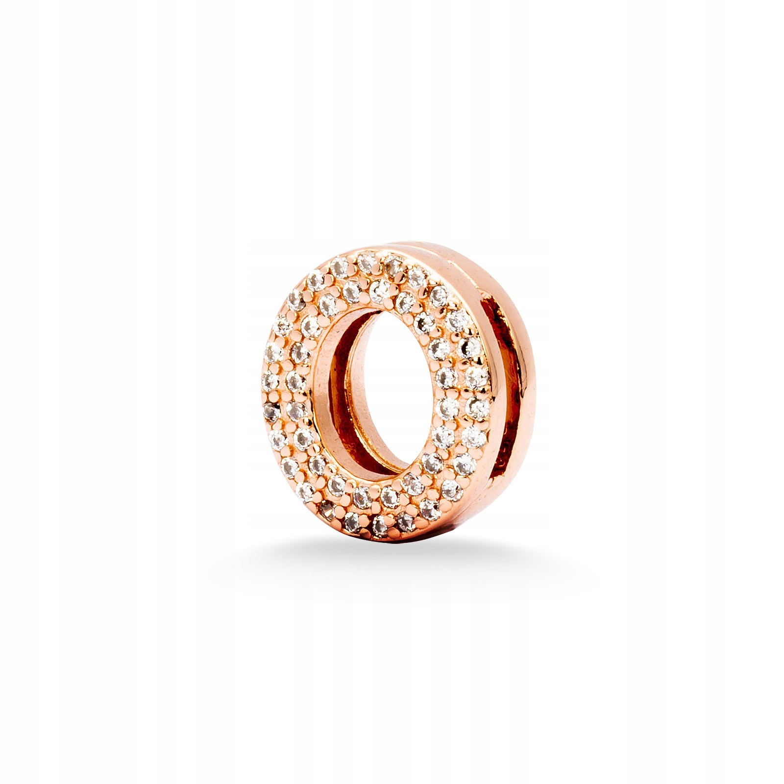 Stříbrný pozlacený přívěsek klips 925 zirkonový kulatý