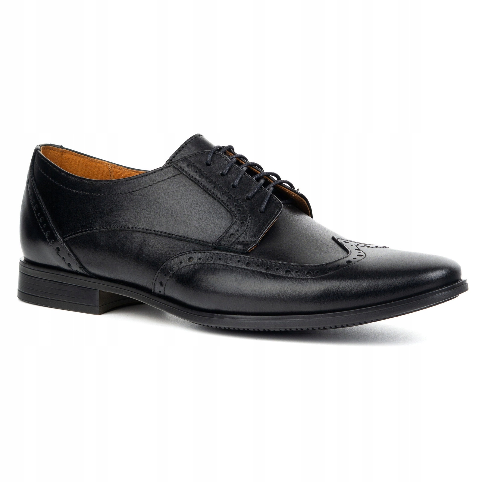 Pánské kožené polobotky brogsy 1023 Boty Olivier černé 39